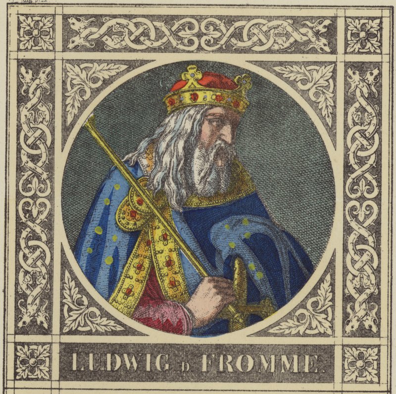 Ludwig D Fromme, 814-840 (renkli gravür) by German School