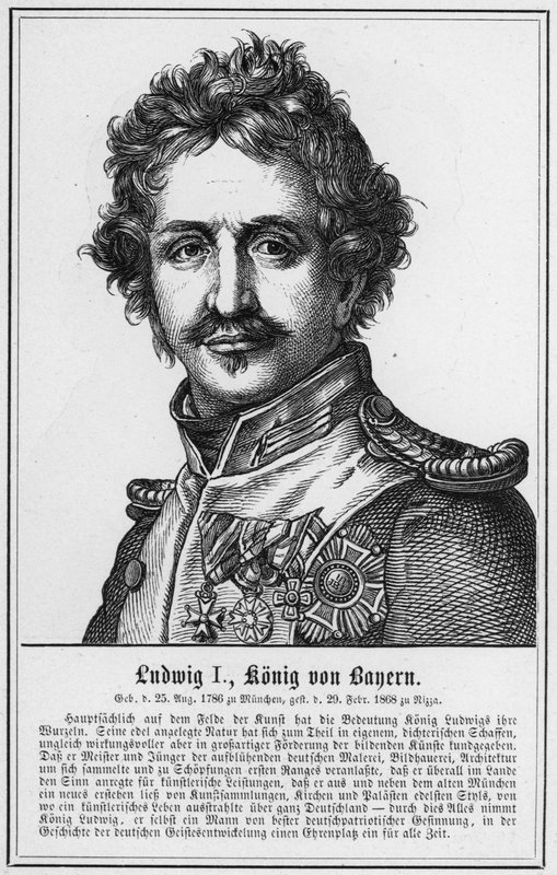 Ludwig I, Bavyera Kralı (gravür) by German School