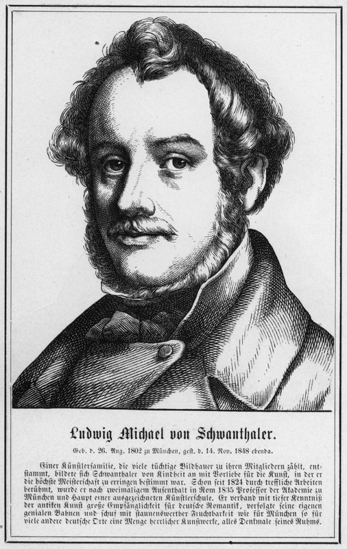 Ludwig Michael von Schwanthaler (gravür) by German School