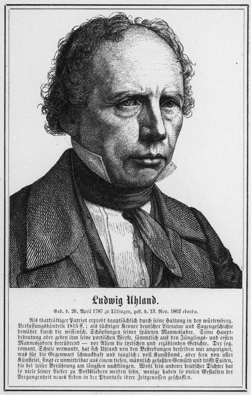 Ludwig Uhland (gravür) by German School