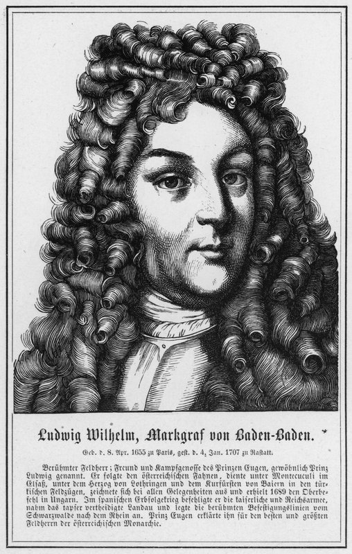 Ludwig Wilhelm, Baden-Baden Uçbeyi (gravür) by German School