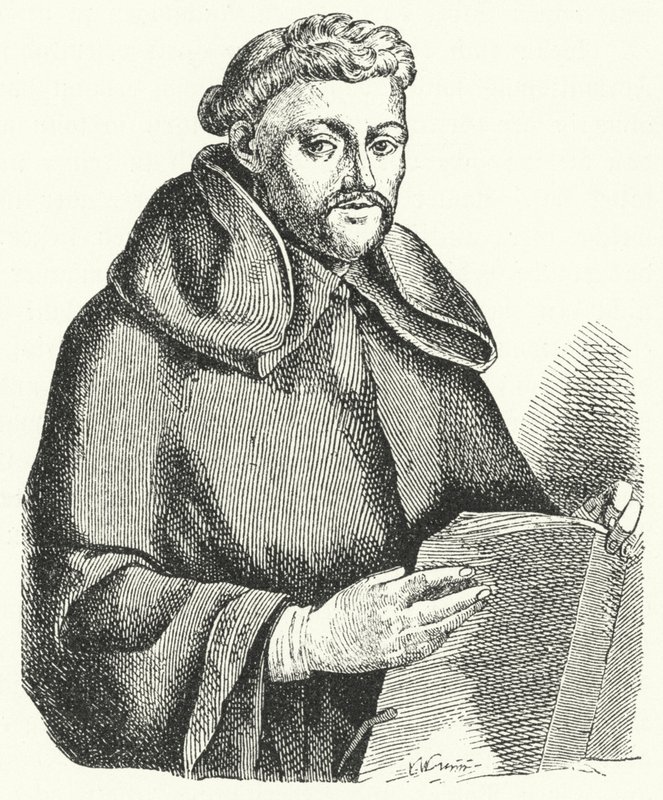 Luis de Leon, İspanyol lirik şair (gravür) by German School