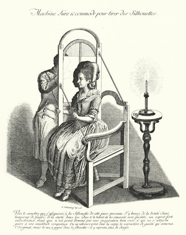 Siluet çekmek için makine (gravür) by German School