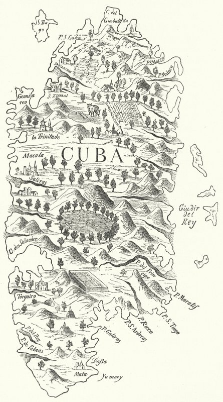 Küba Haritası, c1500 (gravür) by German School