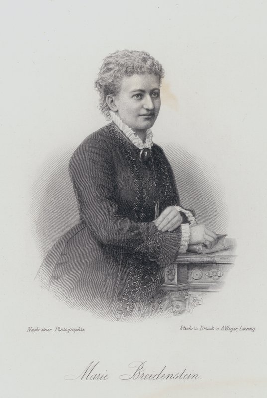 Marie Breidenstein, Alman piyanist, şarkıcı ve şan öğretmeni (gravür) by German School