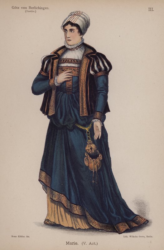 Marie, Goethe tarafından Gotz von Berlichingen'den (renkli taş) by German School