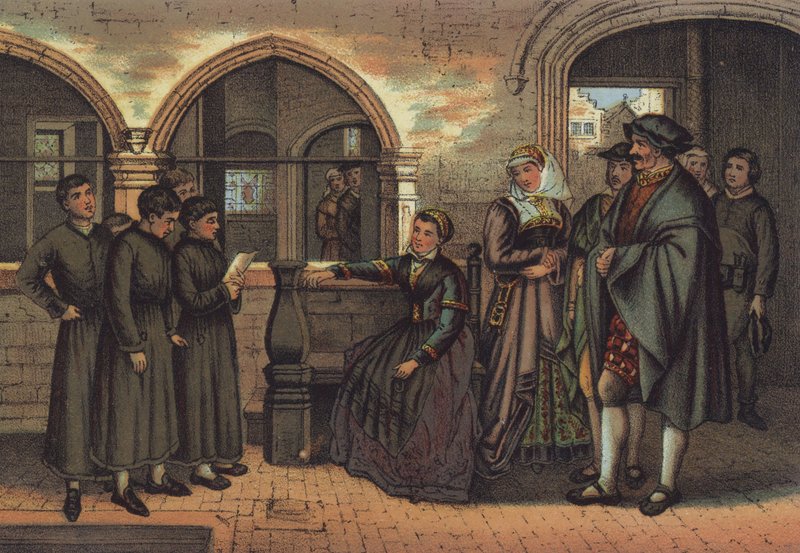 Martin Luther bir koro çocuğu olarak (chromolitho) by German School