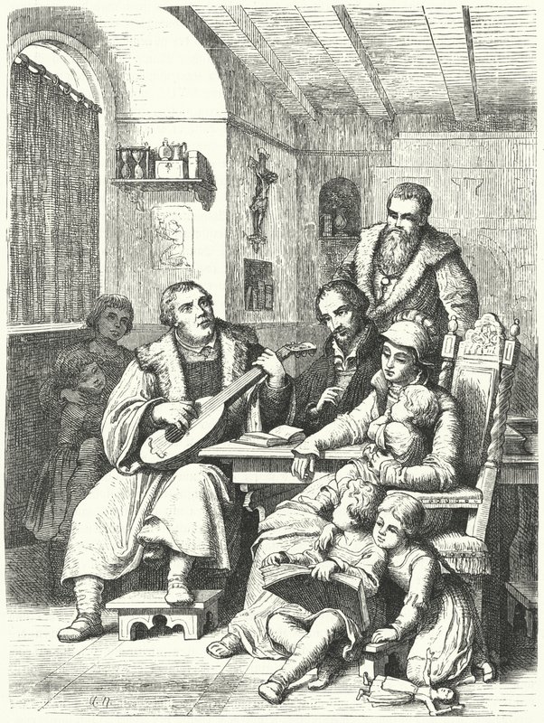 Martin Luther ailesiyle birlikte evde by German School