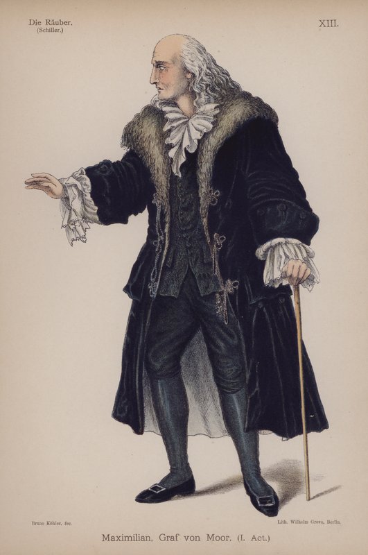 Maximilian, Kont von Moor, Friedrich Schiller'in Die Rauber'den (The Robbers) (renkli taş) by German School