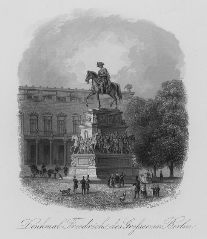 Büyük Frederick Anıtı, Berlin (çelik oyma) by German School