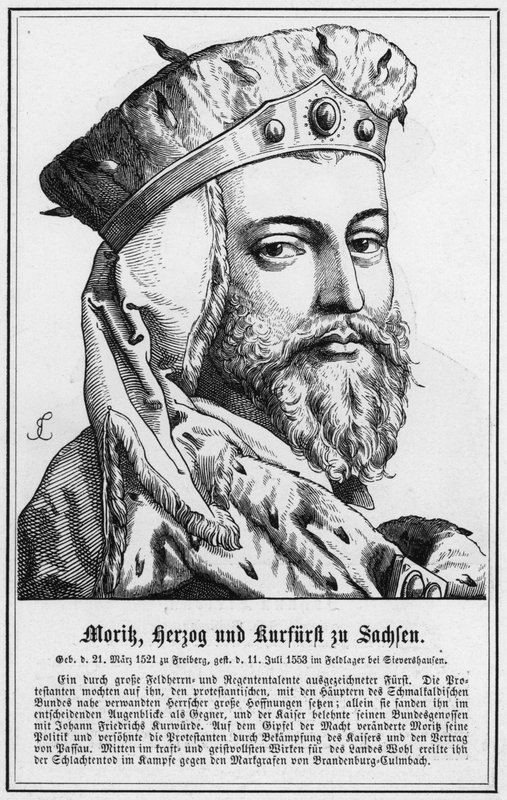 Morik, Duke ve Saksonya Elector (gravür) by German School