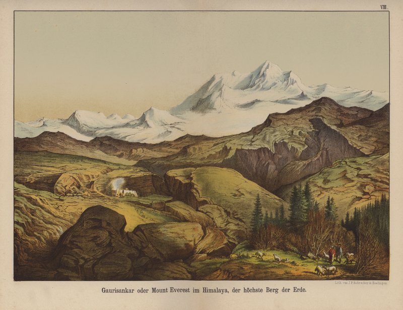 Everest Dağı, dünyanın en yüksek dağı (renkli taş) by German School
