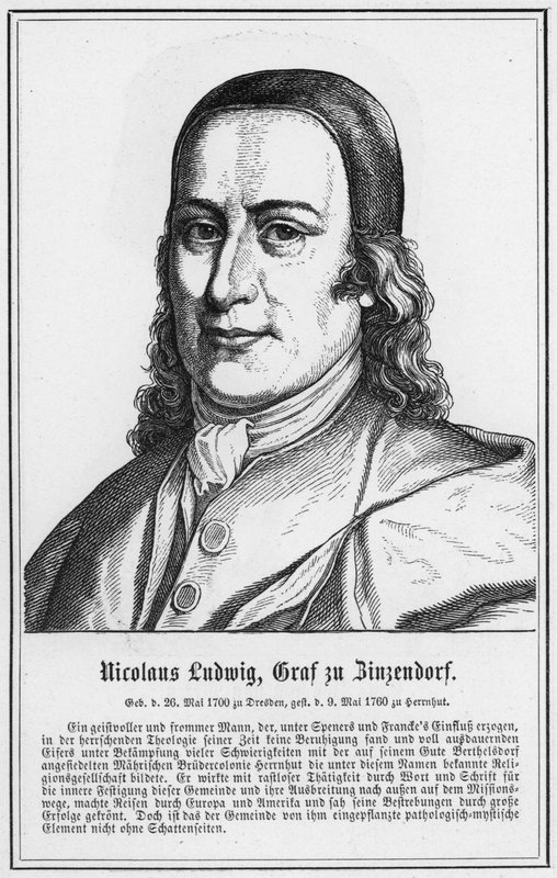 Nicolaus Ludwig, Zinzendorf Kontu (gravür) by German School