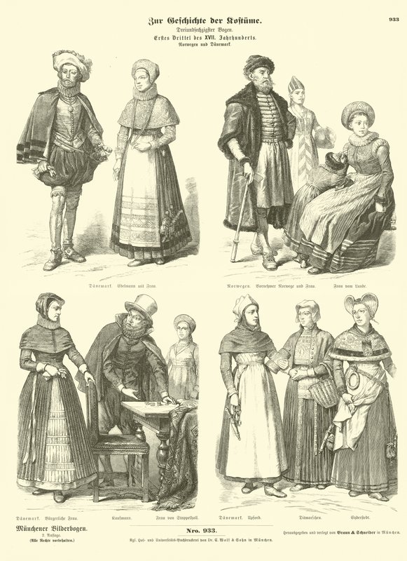 Norveç ve Danimarka kostümleri, 17. yüzyılın başlarında by German School