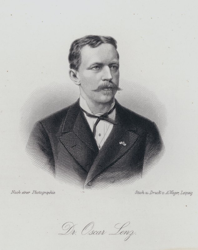 Oskar Lenz, Alman-Avusturyalı jeolog ve mineralog (gravür) by German School
