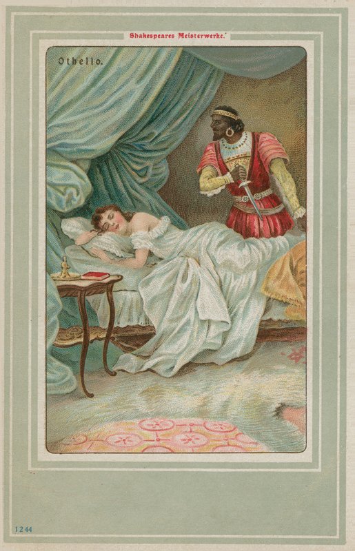 Othello uyuyan Desdemona'ya yaklaşıyor by German School