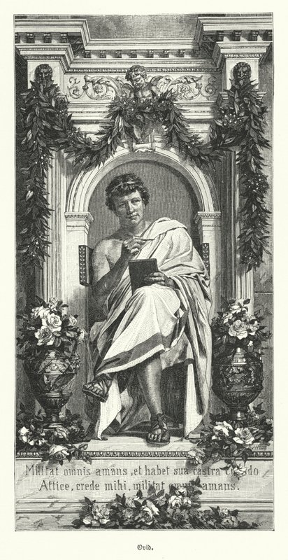 Ovid, Romalı şair (gravür) by German School