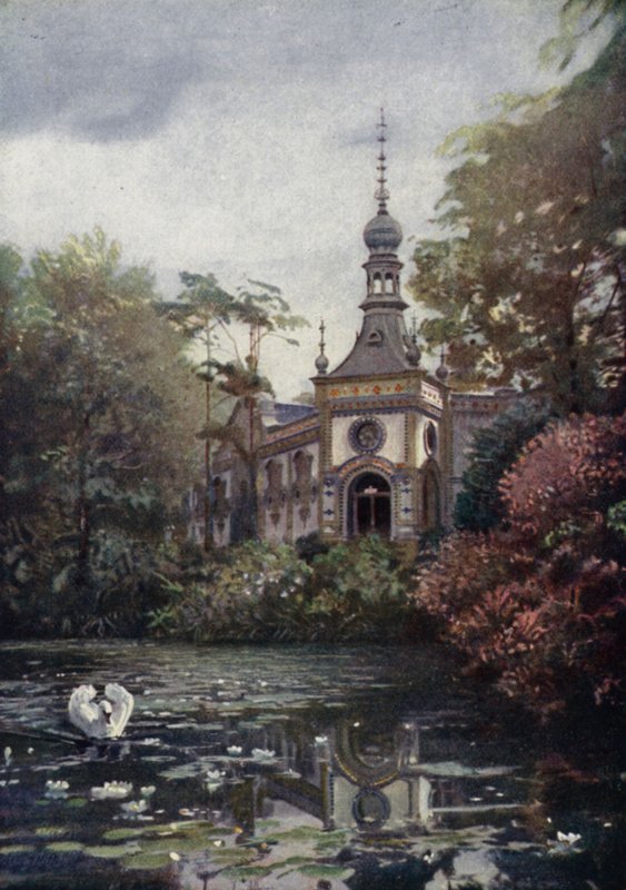 Vierwaldstattersee ve yeni maymun evinin bir parçası, Berlin Zooloji Bahçesi, Almanya (renkli taş) by German School