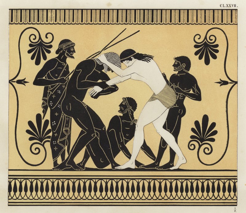 Peleus ve Atalanta güreşleri by German School