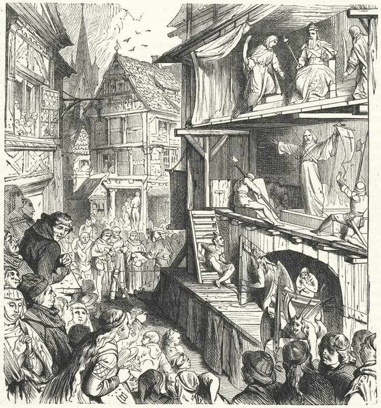 16. Yüzyılda Bir Tutku Oyununun Performansı (gravür) by German School