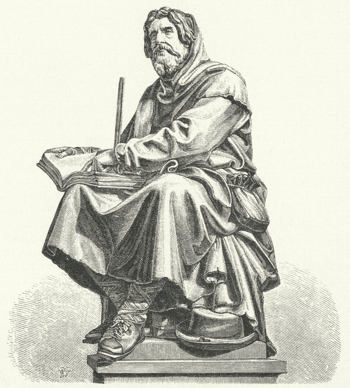 Peter Waldo, Waldensians olarak bilinen ortaçağ Hıristiyan manevi hareketinin kurucusu (gravür) by German School