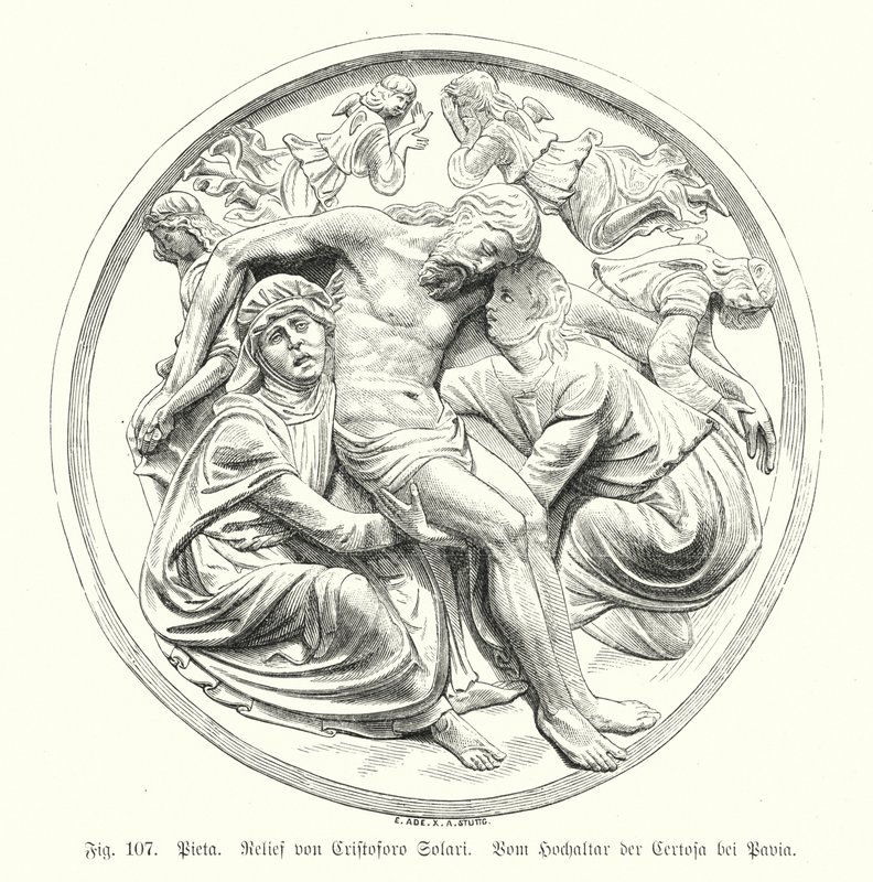 Pieta, Cristoforo Solari tarafından Certosa di Pavia