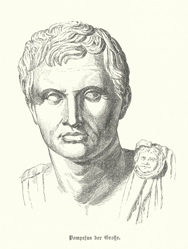 Pompey the Great, Romalı asker ve politikacı (gravür) by German School