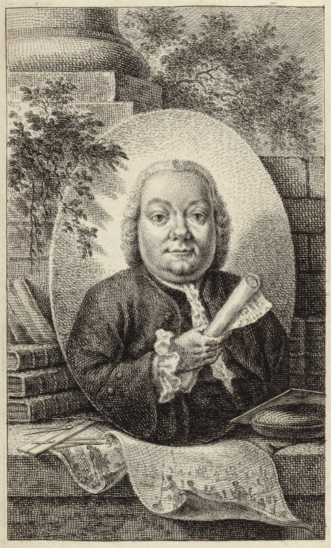 18. yüzyıl giyiminde iri yapılı bir adamın portresi by German School