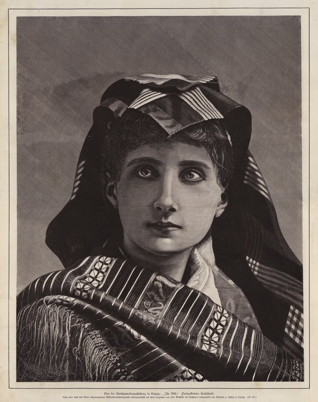 Bir kadının portresi, Sanat ve El Sanatları Sergisinden ödüllü gravür, Leipzig, Almanya by German School