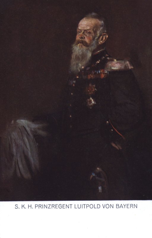 Bavyera Prens Naibi Luitpold (renkli taş baskı) by German School