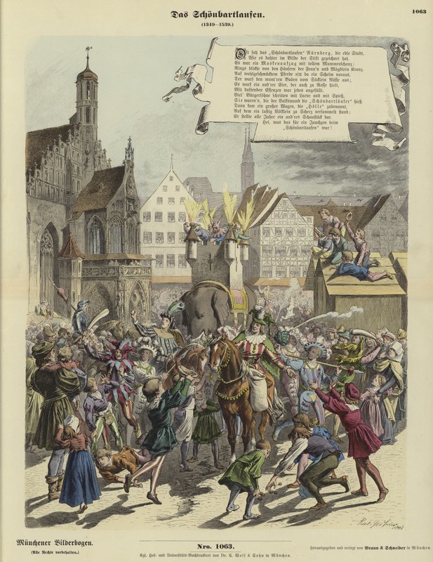 Schoenbartlaufen alayı, Nürnberg, Almanya, 1349-1539 by German School