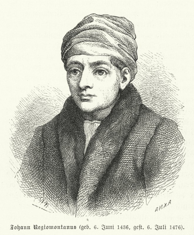 Regiomontanus, Alman Rönesans matematikçisi ve astronomu (gravür) by German School