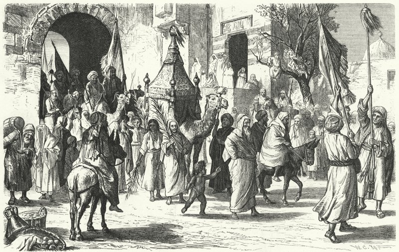 Bir hacı kervanının Mekke