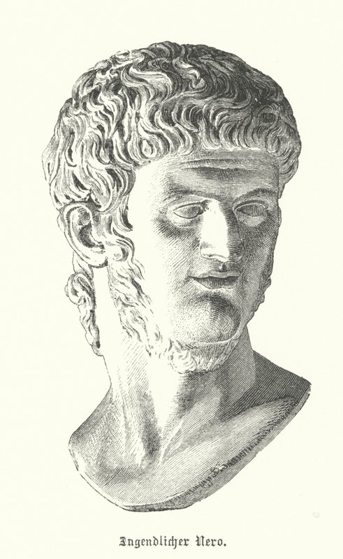 Roma İmparatoru Nero gençliğinde (gravür) by German School
