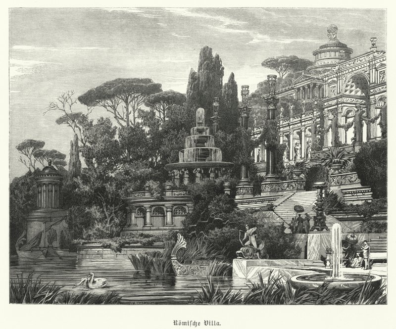 Roma villası (gravür) by German School