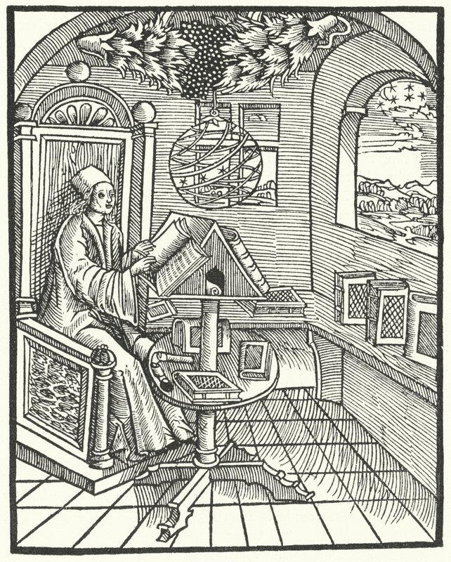 İş yerinde bir bilim adamı ile oda iç, c1500 by German School