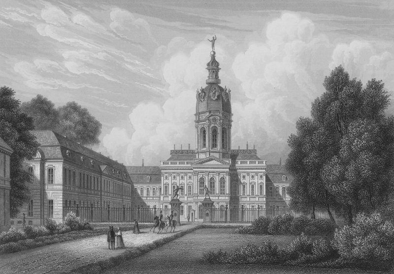 Charlottenburg Kraliyet Sarayı, Berlin (çelik oyma) by German School