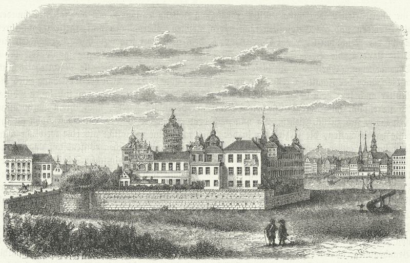 17. yüzyılda Stockholm'deki Kraliyet Sarayı (gravür) by German School