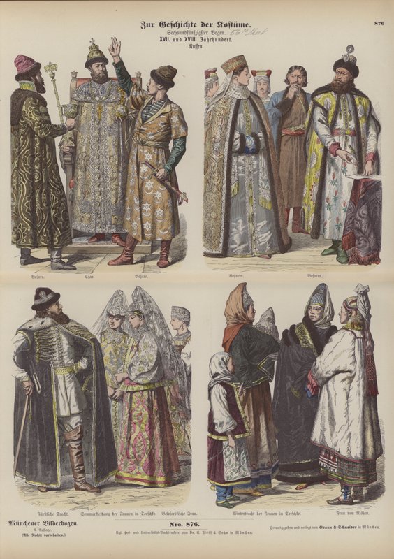 Rus kostümleri, 17. ve 18. Yüzyıl by German School
