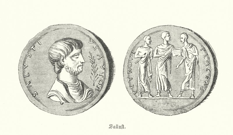 Sallust, Romalı tarihçi ve politikacı (gravür) by German School