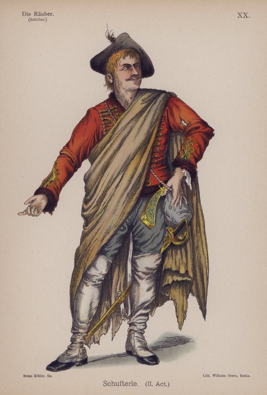 Schufterle, Friedrich Schiller'in Die Rauber'den (The Robbers) (renkli taş) by German School