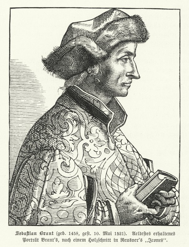 Sebastian Brant, Alman Rönesans hümanisti ve hicivci (gravür) by German School