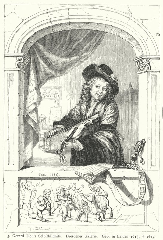 Hollandalı Altın Çağ ressamı Gerrit Dou'nun otoportresi by German School