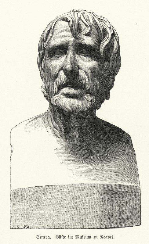 Seneca the Younger, Romalı filozof, devlet adamı ve oyun yazarı (lito) by German School