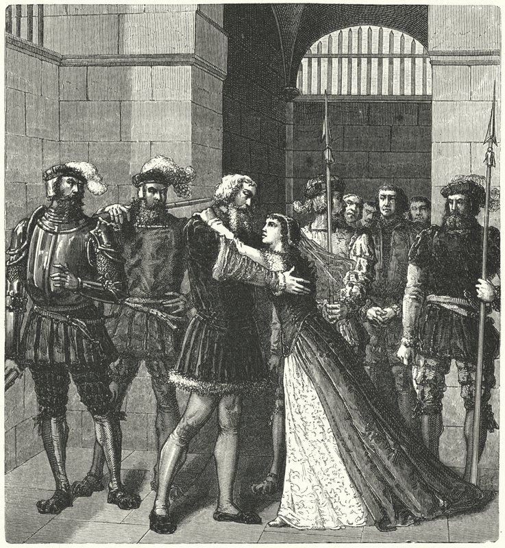 Sir Thomas More, idamından önce kızıyla vedalaşıyor by German School