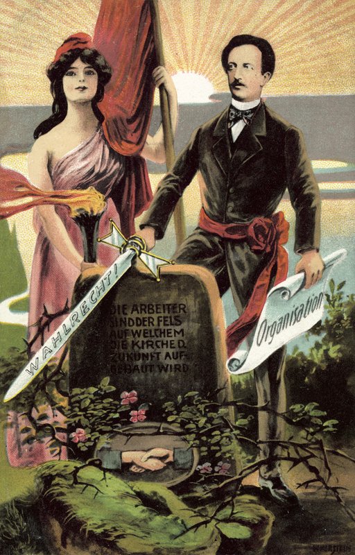 sosyalist propaganda kartpostalı by German School