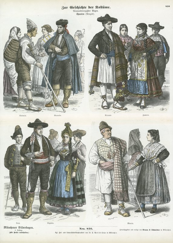 İspanyol bölgesel kostümleri, 19. yy by German School