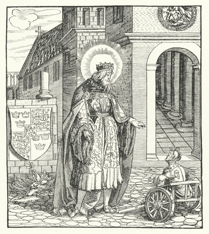 Aziz Edward Confessor, İngiltere Kralı (gravür) by German School