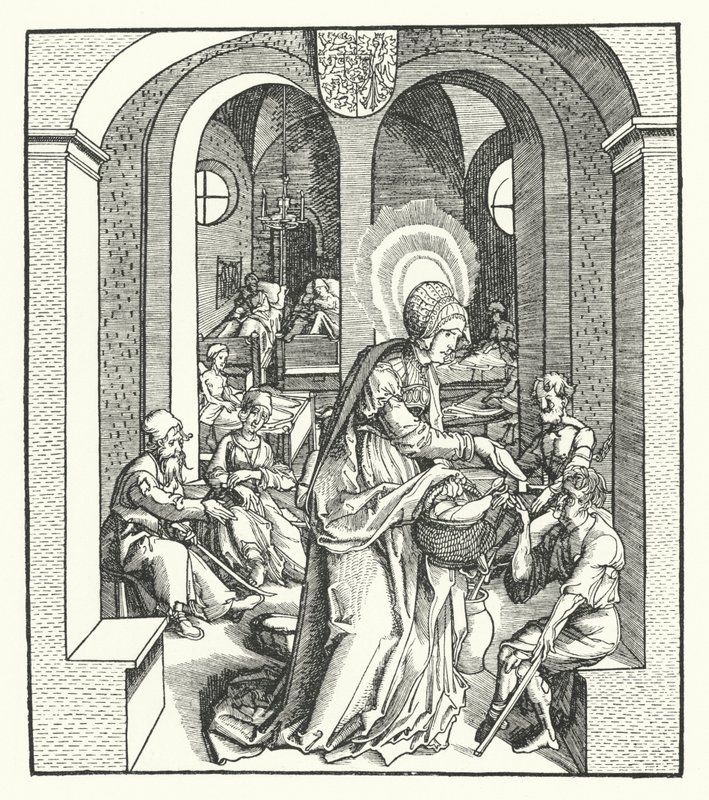 Silezya St Hedwig, Polonya Düşesi (gravür) by German School