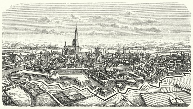 17. yüzyılda Strazburg (gravür) by German School